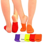TeeHee Womens Seamless Toe Topper Liner Socks 5-Pack with Non-Skid Bottom