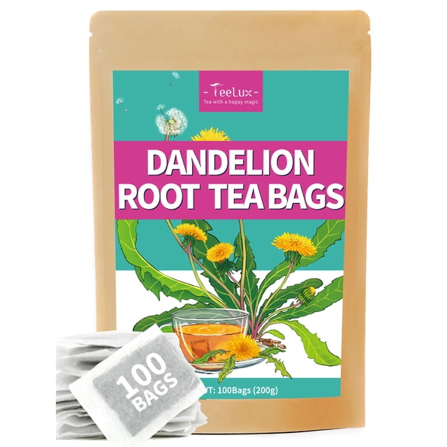 TeeLux Roasted Dandelion Root Tea Bags, Natural Dandelion Root Herbal ...