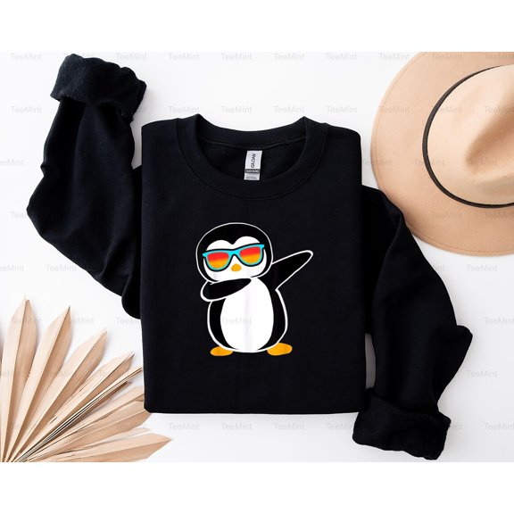 TeeMint31 Dabbing Penguin Cute Animal Birthday Party Funny Gift Bird Dance Pose Unisex T-Shirt, SW, Hoodie Unisex, up to 5XL