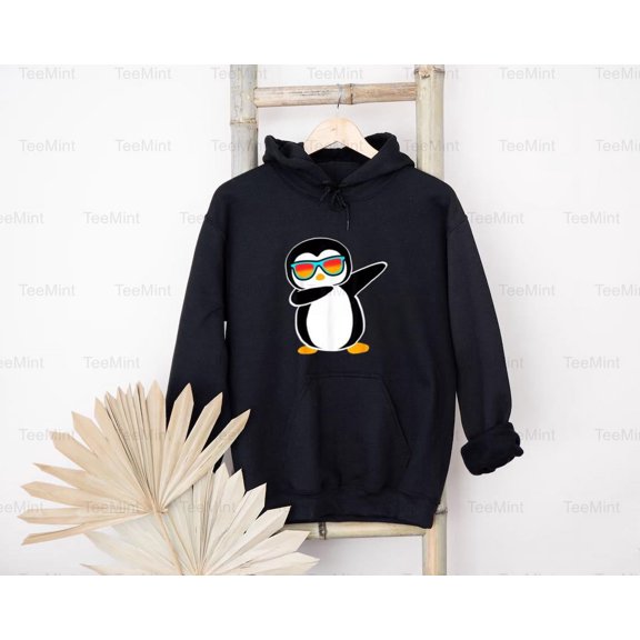 TeeMint31 Dabbing Penguin Cute Animal Birthday Party Funny Gift Bird Dance Pose Unisex T-Shirt, SW, Hoodie Unisex, up to 5XL
