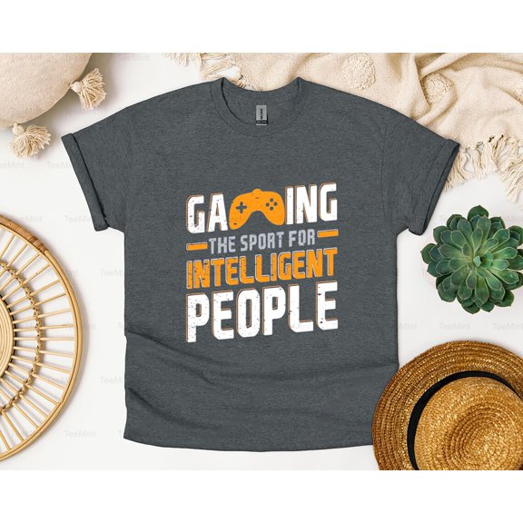 TeeMint32 Gaming The Sport Intelligent People Funny Video Game Hobby Quote T-Shirt, SW, Hoodie Unisex, up to 5XL
