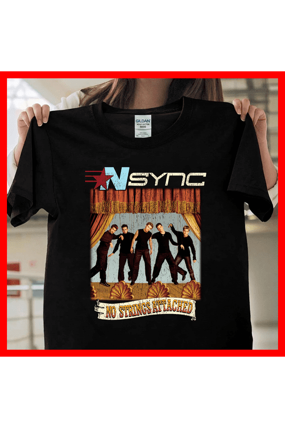 TeeMint35 NSYNC No Strings Attached Album Cover Black Pop Music Boy Band Graphic Design V15603, Unisex Cotton T-Shirt Sizes S-5XL