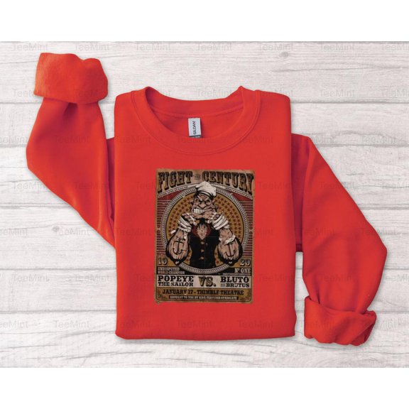 TeeMint35 Popeye Fight Of The Century Comic Strip Sailor Boxing Match Graphic Design T-Shirt, SW, Hoodie Unisex, up to 5XL