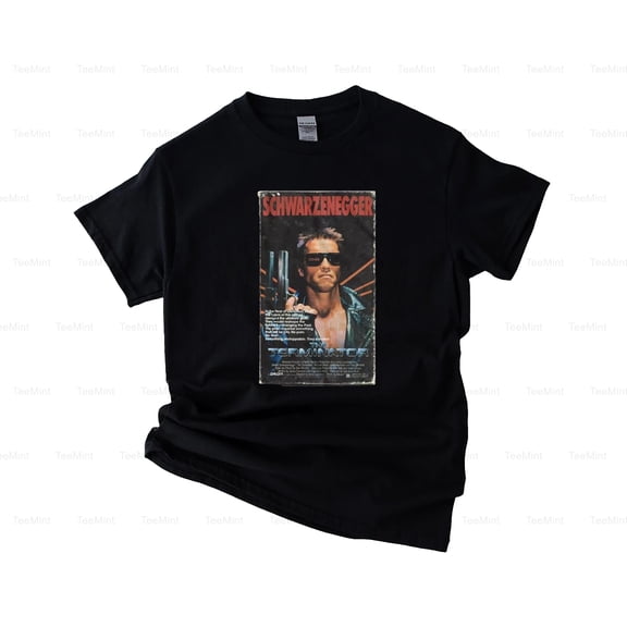 TeeMint39 Terminator VHS Movie T-Shirt, SW, Hoodie Sci Fi Action Retro Tape Nostalgia Graphic Design Unisex, up to 5XL
