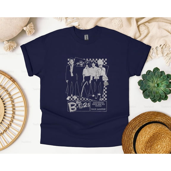TeeMint39 The B 52s Rock Lobster Poster Music T-Shirt, SW, Hoodie New Wave Band Song Art Graphic Design Unisex, up to 5XL