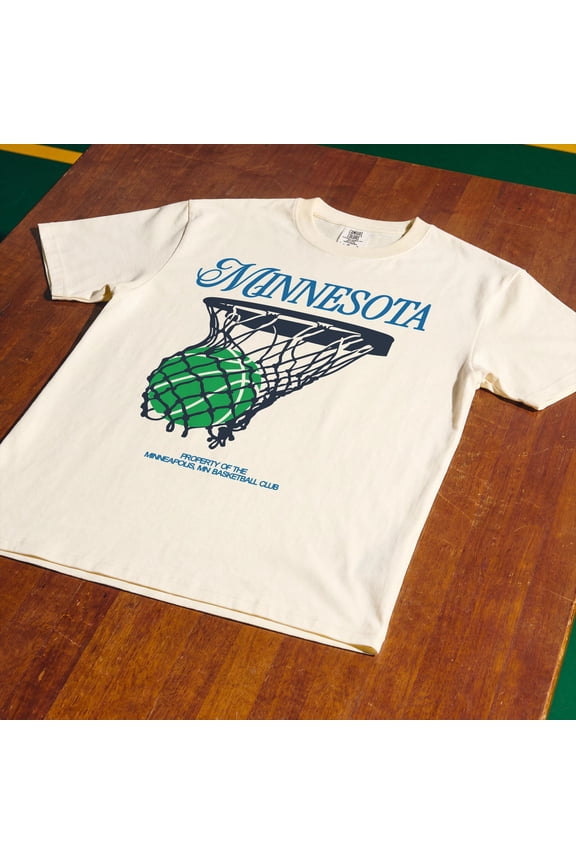T-Shirt, Vintage Bball Streetwear Graphic Tee, Denim S