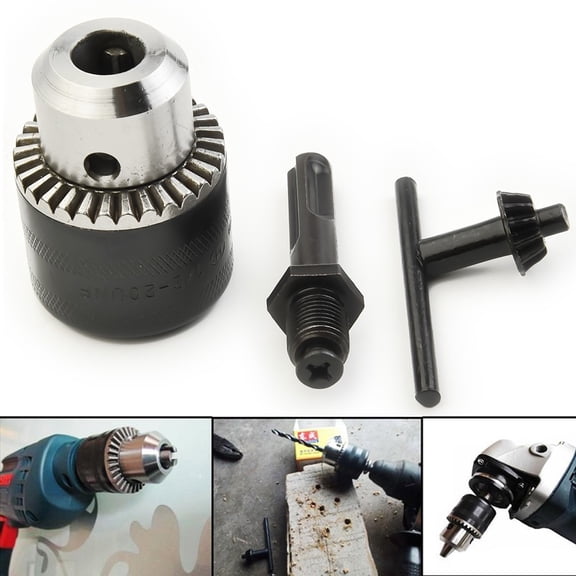 TeeRees 1 5 13mm Threaded Rotary Hammer Drill Chuck tool with 12 20Unf Thread And Key for Sds Plus Shank Compatible with Electric Drills