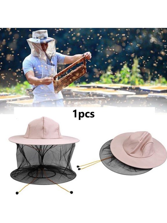 1 PCs Bee Gear Bee Cap Anti Bee Sting Double Ring Anti Bee Cap Outdoor Protective Cap Folding Net Unisex Protective Cap