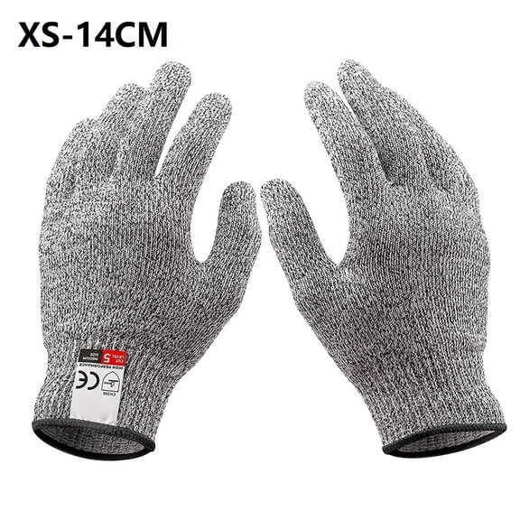 TeeRees 1 Pair Cut-Resistant Gloves Level 5 Protection Gloves for Kitchen Fish Slicing Meat Wood Carving Gardening Hand Protective Glove,Xs-14cm