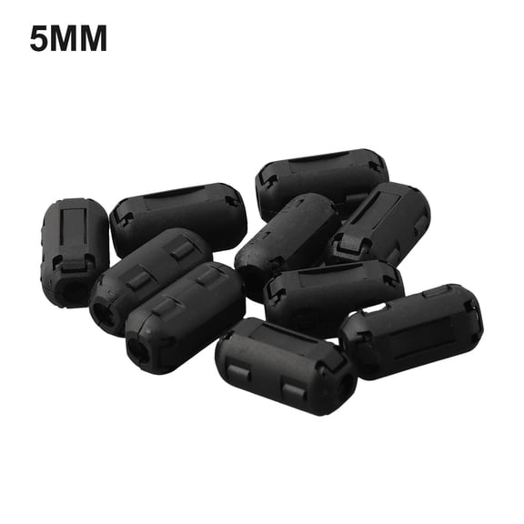 TeeRees 10 Piece Ferrite Filter Ring for Cable Noise Reduction on Usb Power And Audio Lines with 3.5mm to 13mm Diameter Support,5mm