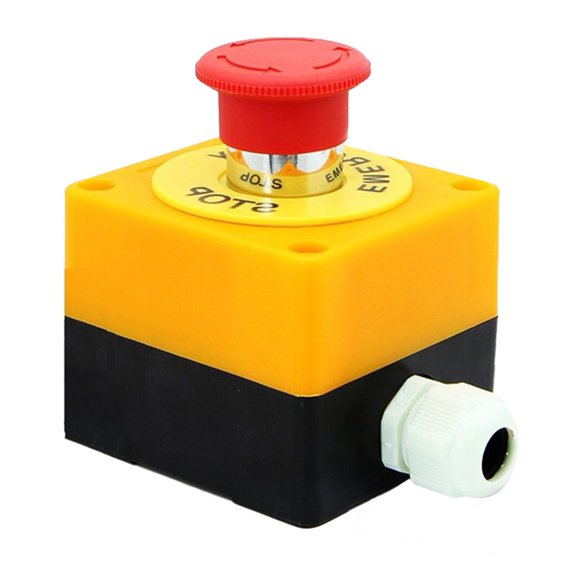 TeeRees 10A Latching Button Switch 1Nc E-Stop Push Button Switch Cnc Exigent Stop Switch