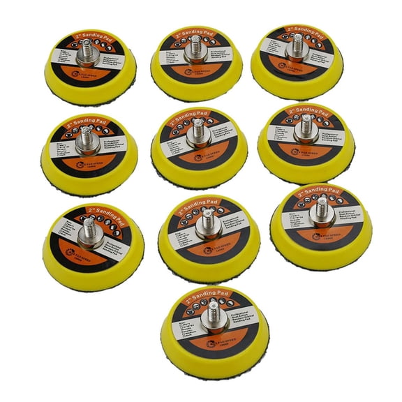 TeeRees 10Pcs 2inch Hook And Loop Circuit Pad Polished Plate M6 Thread for Air Sander