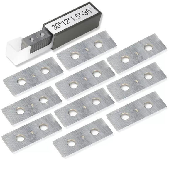 TeeRees 10Pcs Carbide Square Cutters insert 30X12X1.5mm 35 Solid Tungsten Carbide Carbide inserts for Wood Lathe Turning tool Accessory