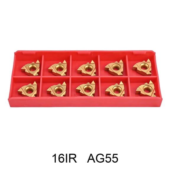 TeeRees 10Pcs Carbide inserts 16Ir Ag55 for Cnc Lathe Left Thread Cutting tool