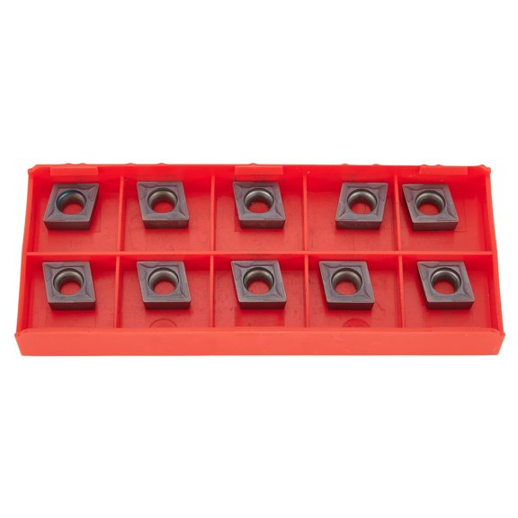 TeeRees 10Pcs Carbide inserts Ccmt09T304 Vp15Tf Carbide inserts Set Ccmt 09 T3 / Ccmt32.51 Set with Box for Stainless Steel/Cast Iron