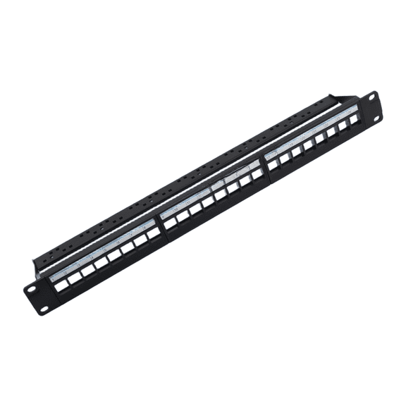 TeeRees 19 inch 1U Unshielded Network Patch Panel 24 for Port RACk Mount for Server Room