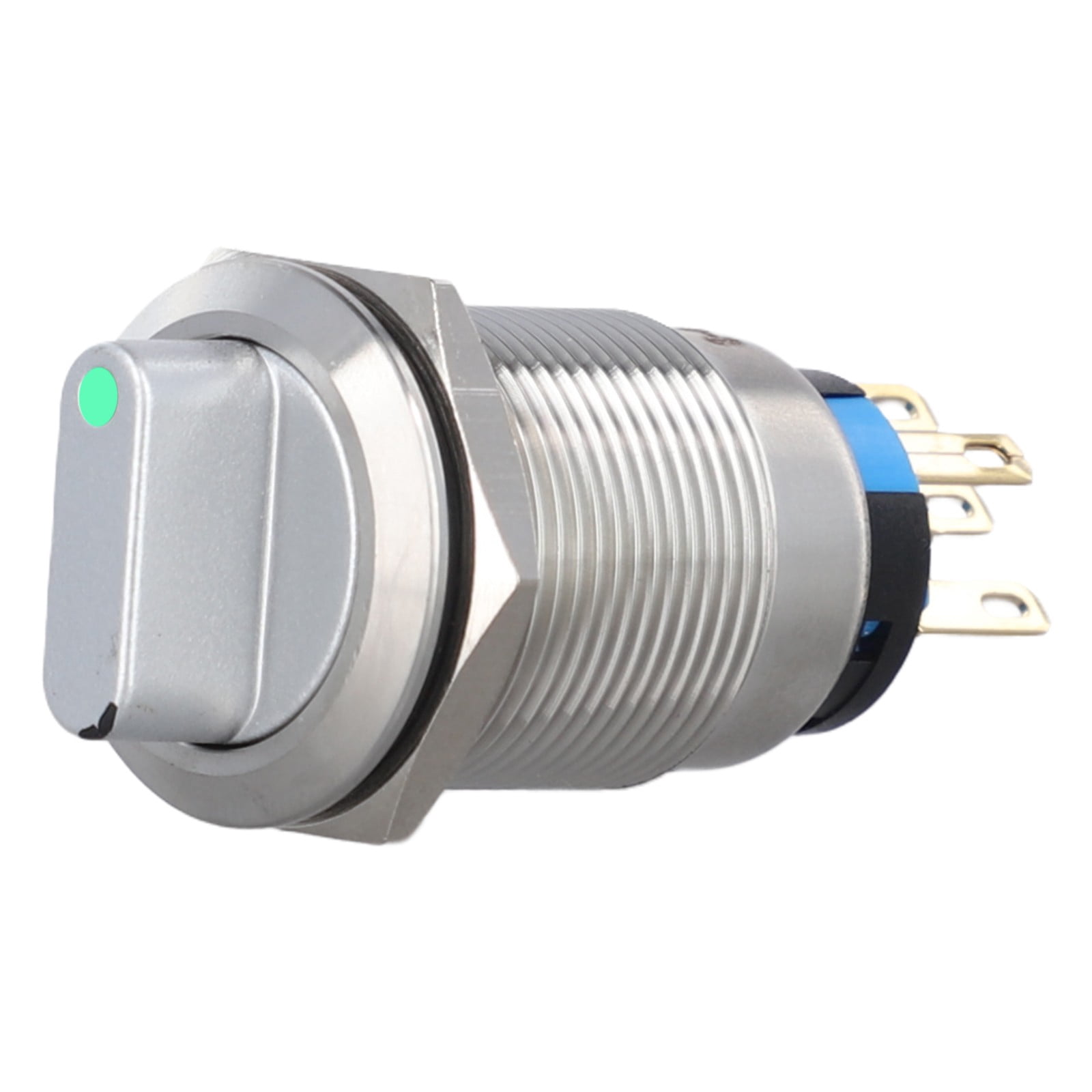 TeeRees 19mm Rotary Switch Latching for 2 Positions 3-6V Metal Push ...