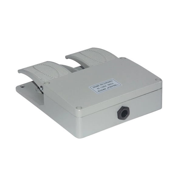 TeeRees 1Pc Heavy Duty Dual Foot Switch Pedal 380Vac 10A No/Nc Aluminum Alloy Housing Anti-Slip industrial Use