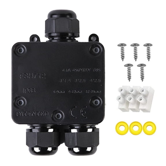 TeeRees 1Pc Outdoor Waterproof Ip68 3-Way Junction Box 5-9mm Cable Connector Connection Box for Garden Lights Outdoor Use