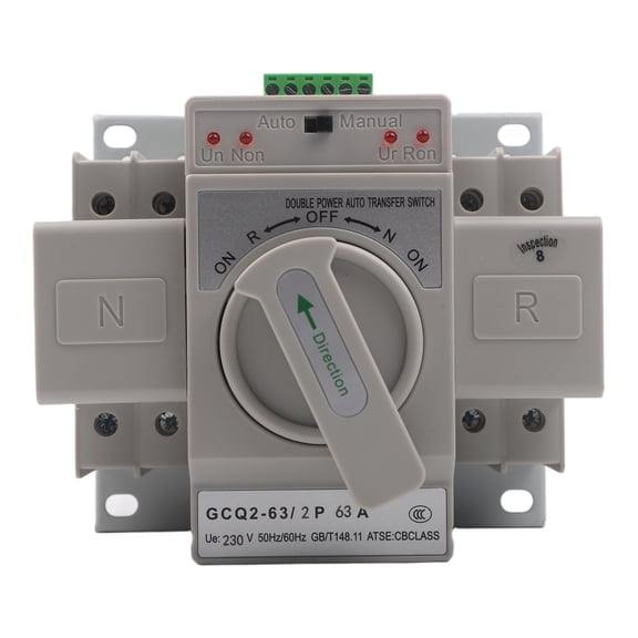 TeeRees 1Pc for ats Generator Changeover Switch Dual Power Automatic Transfer Switch 2P 63A for Industrial Use Easy Installation