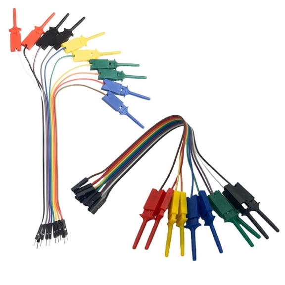 TeeRees 20 Pack Logic Analyzer Test Hook Clips for Multimeter Usage with 10 Male And Female Connectors for Easy Testing