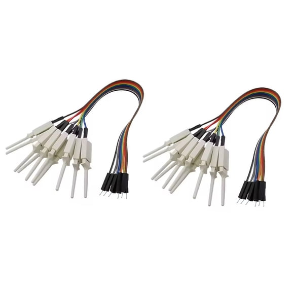 TeeRees 20Cm Logic Analyzer Probe Kit 20Pin Male Connection Cables for Chip Testing,Ag156,White