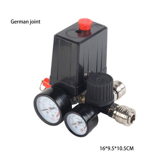 TeeRees 220V 4 Port Pressure Regulator Switch Adjustable for Air Compressor 90-120 Psi,A