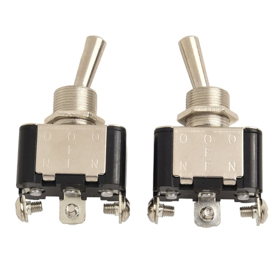 TeeRees 2PCs 15A 250Vac Double Throw toggle Switch Heavy Duty on-Off 2 Position Waterproof toggle Switch for Car Modification Joystick