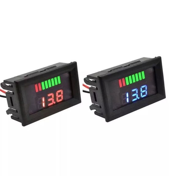TeeRees 2Pcs 12V-72V Car Marine Motorcycle Digital Voltmeter Voltage Meter Battery Gauge for Electric Equipment
