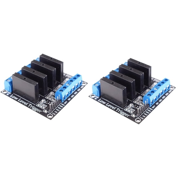 TeeRees 2Pcs 4 Channel Relay 5V Dc Solid State Relay, Low Level Trigger Switch