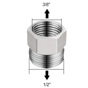 TeeRees 3/8 Female to 1/2 Male Brass Pipe Connector Threaded Joint for Pipe Connection,1pcs