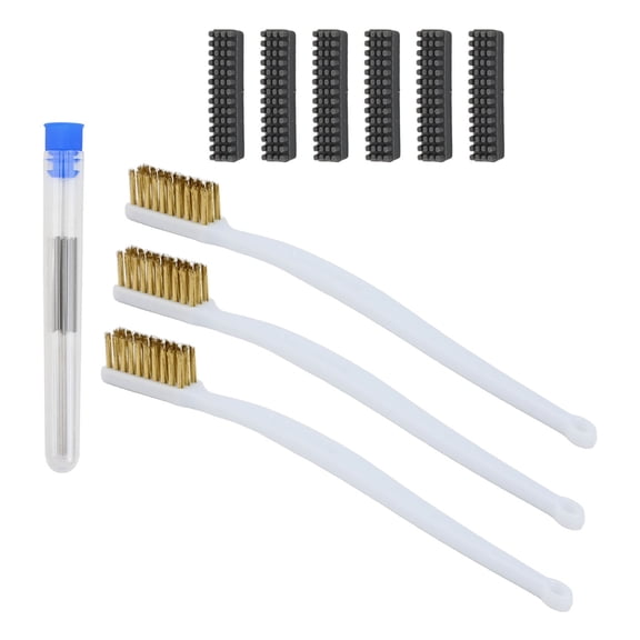 TeeRees 3D Printer Nozzle Cleaning Kit with 0.2mm Stainless Steel Needles, Silicone and Copper Brushes for A1 Mini Maintenance