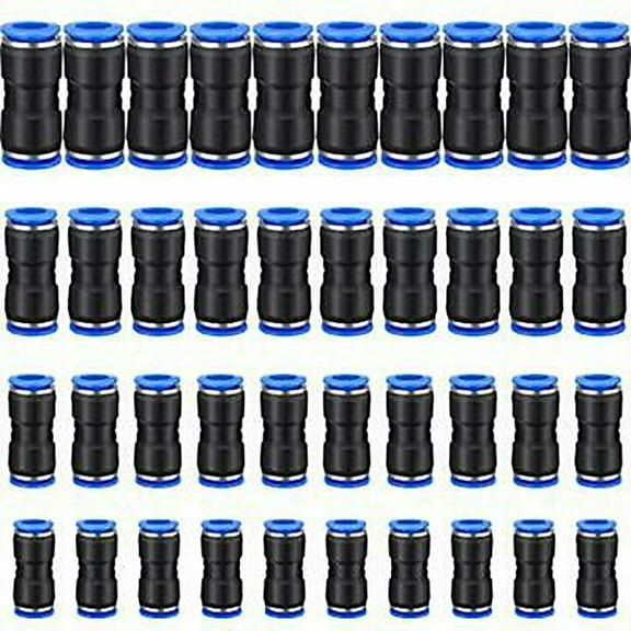 TeeRees 40 Pieces Straight Push Connector Pneumatic Connectors Air Line Accessories Hot