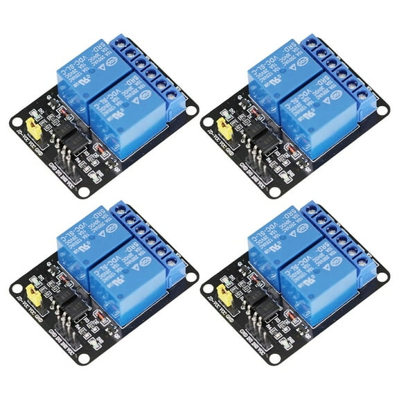 TeeRees 4Pcs 12V/24Vfor 2-Way Bidirectional Relay Modules with Optocoupler Protection,12V