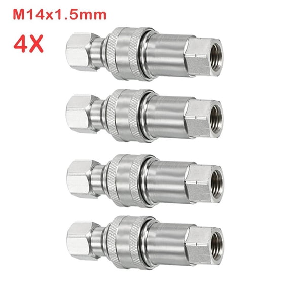 TeeRees 4Pcs Hydraulic Quick Connect Coupler M14X1.5mm Female Thread Pipe Fitting Hot
