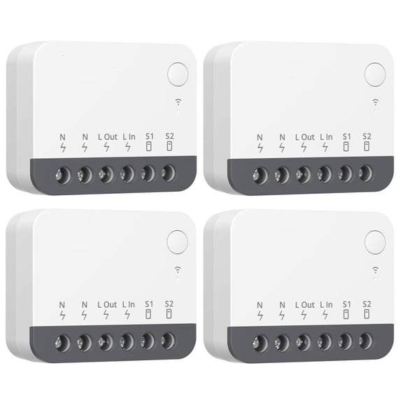 TeeRees 4Pcs Zbminir2 for Zigbee Smart Light Switch for Home Voice Control for Alexa