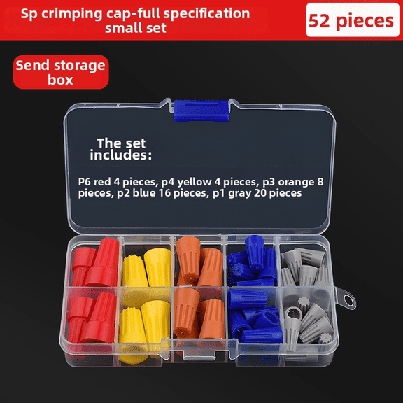 TeeRees 52 Pcs P1-P6 Crimp Cap Rotate Terminal Close Your Terminal Electric Wire