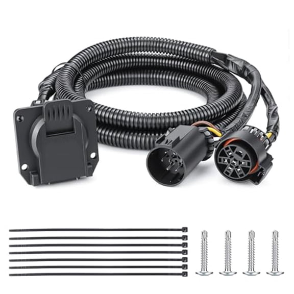 TeeRees 56070 7Pin Trailer Wiring Harness Extension 7-Way Extension Connector for Nissan
