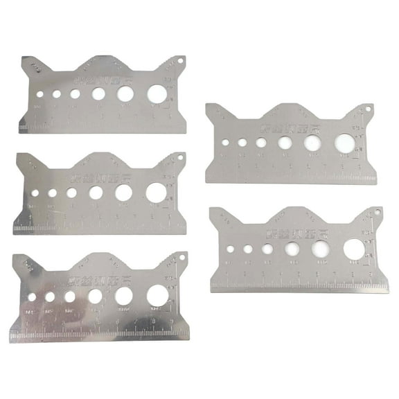 TeeRees 5PCs 1-100mm Stainless Steel Double-Sided Bolt Gauge Card Thread-Checker Flat Measuring Caliper Thread for Electronics Crafts