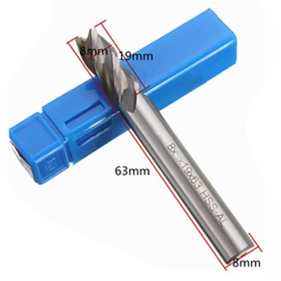 TeeRees 8mm Milling Cutter Router Bit Hss Cnc 4 Flute Straight Shank Carbide End Mill Cutter Drill Bit Tools Accessories