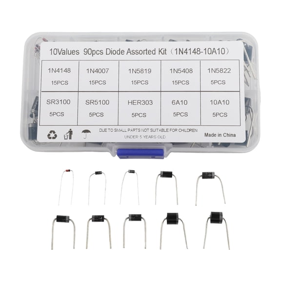 TeeRees 90Pcs Diode Box Set 1N4148 10A10 Fast Recovery for Electrical Appliances