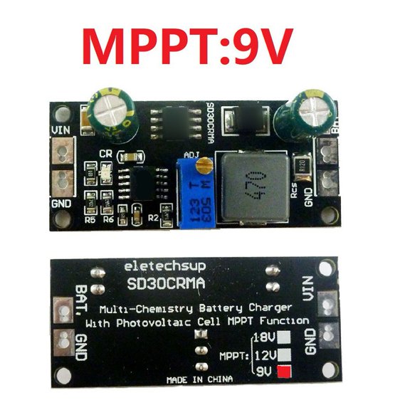 TeeRees 9V / 12V / 18V Solar Panel Lithium Battery Module Mppt-Charge Controller Compatibility with Various Devices And Batteries,9V