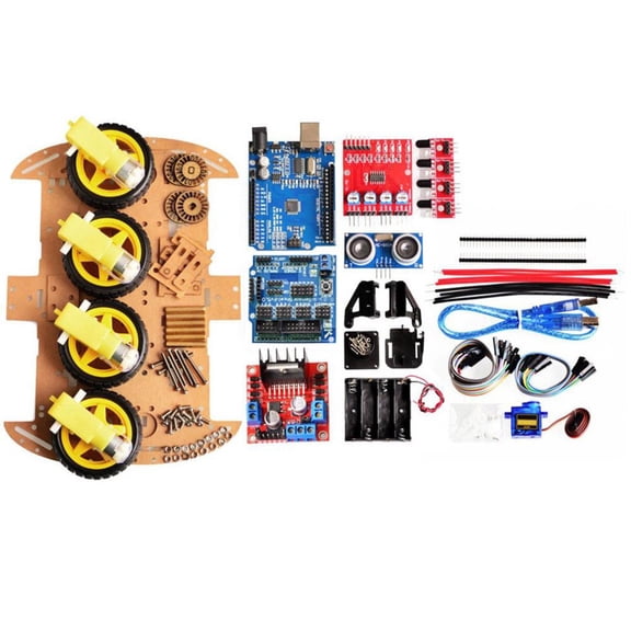 TeeRees Avoid Tracking Motor for Smart Robot Car Chassis Kit Set 4Wd for Arduino