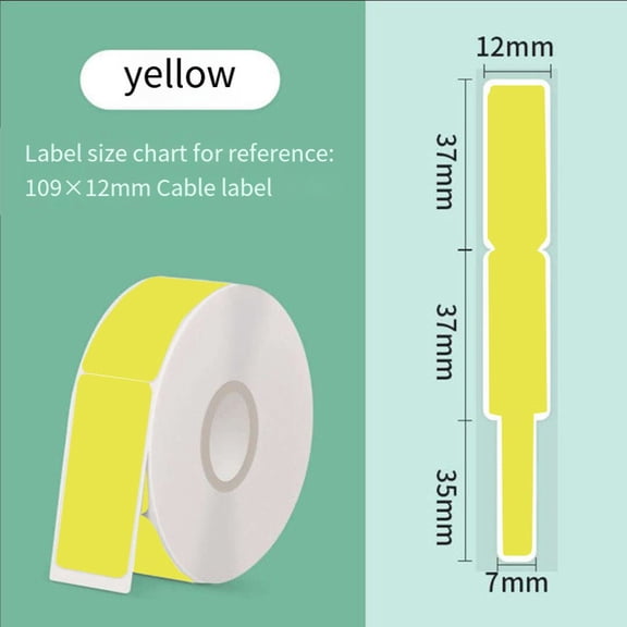TeeRees Cable Label Sticker Tape Waterproof Label Printer Paper Network Fiber Wire Tags,Ag156,Yellow