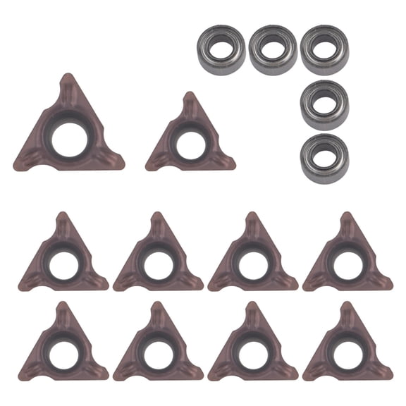 TeeRees Carbide Blades indexable inserts for Diy Projects 10 Replaceable Cutter Heads 5 Bearings included Carbide inserts for Steel