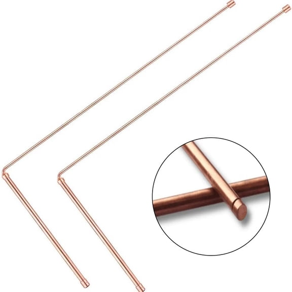 TeeRees Copper Divining Rod 4.5X12 Inch Metal Detector for Water Gold Treasure Hunting Dowsing tool Brass Pair