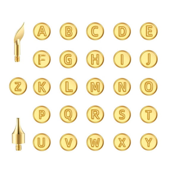 TeeRees Create Unique Patterns with Wood Burning Letter Templates 28/56Pcs Copper Set 28PCS