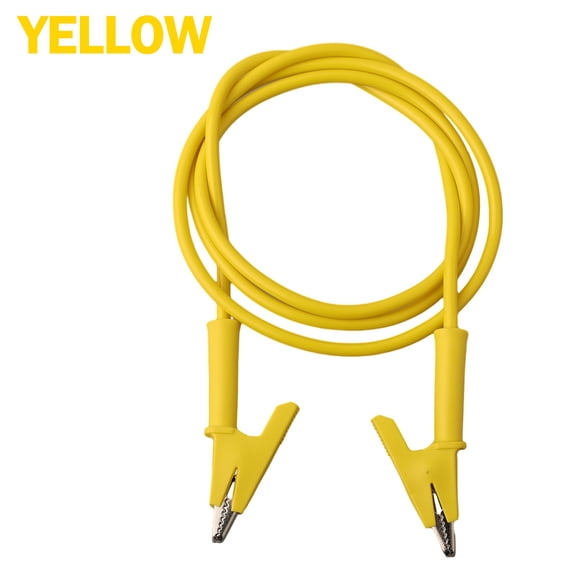 TeeRees Dual Alligator Clips Multimer Test 1M Length Leads Wire Cable with insulated Multimeter 30Vac-60Vdc for Electrical Testing,Ag156
