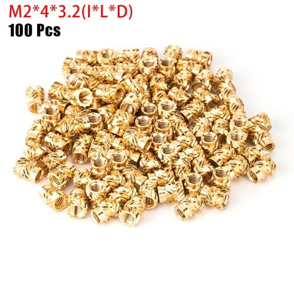 TeeRees Durable Threaded insert Copper Threaded M2 Nut Replacement Self-Clinching,M2*4*3.2