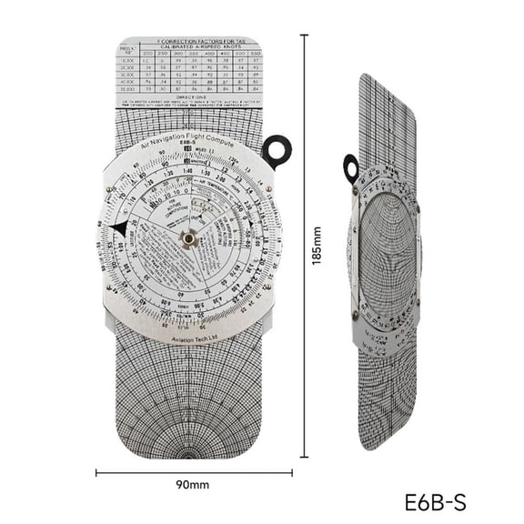 TeeRees E6B Wind Vector Ruler for Ground-Speed Flight Computer Aviation Circular Slide Rule for Pilot Training And Navigation Calculat,E6B-S